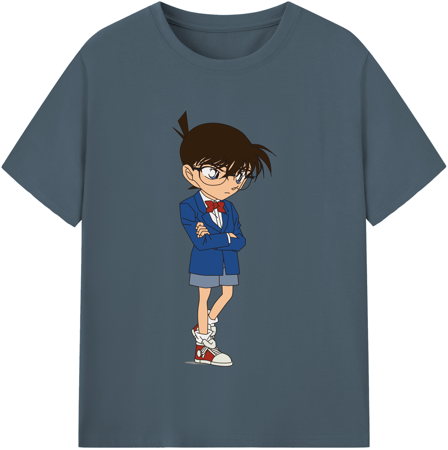 （画像用） 名探偵コナン 江戸川 コナン Detective Conan Conan Edogawa 綿100％半袖Tシャツ（フロントプリント）